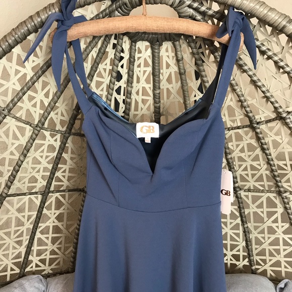 GB A Line Deep V Cut Mini Dress - Picture 3 of 8